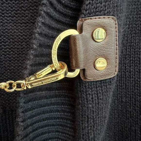 MICHAEL Michael Kors Dark Navy Cardigan Sweater Gold Clasp Closure Size XL - Picture 5 of 10